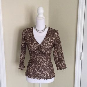 Moa Moa brown and tan blouse
